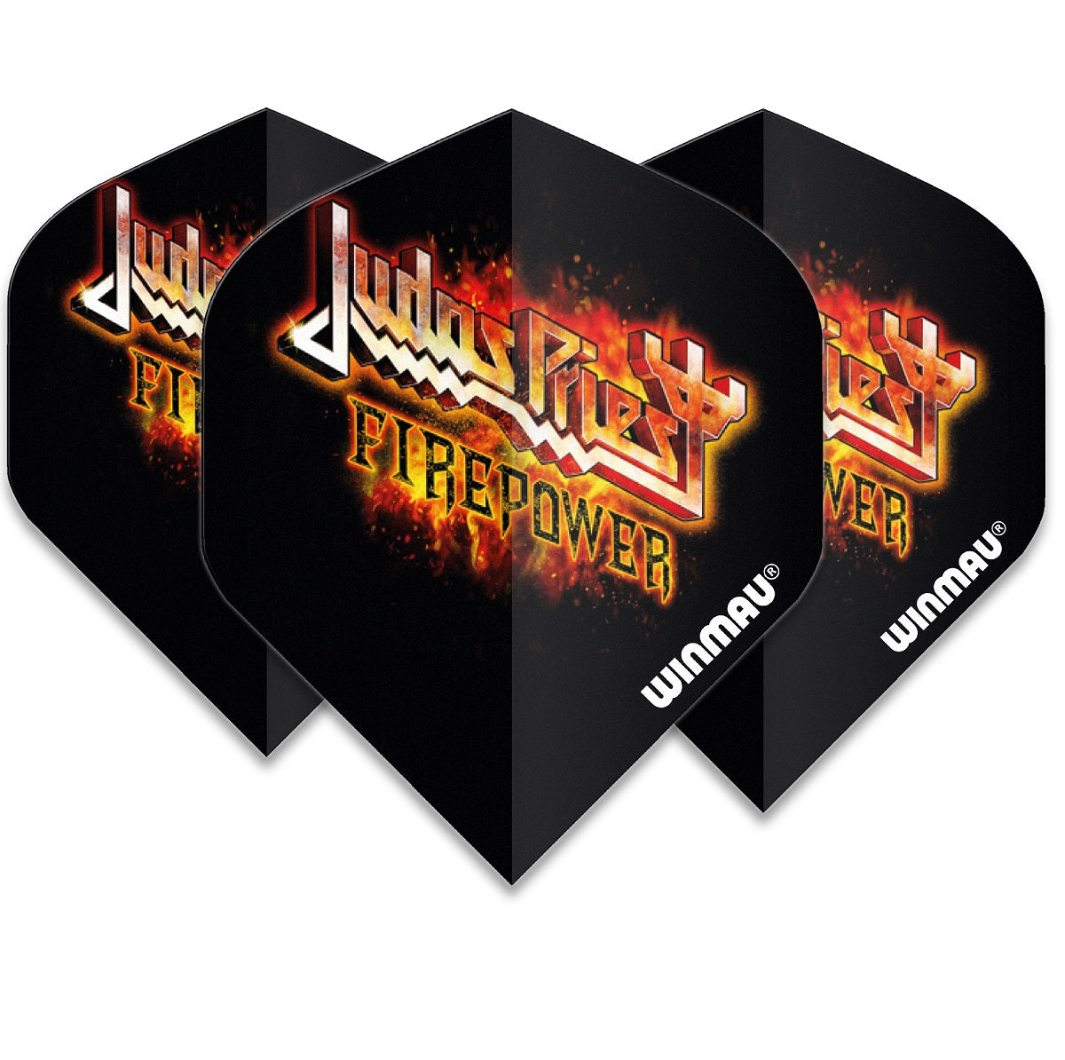 Winmau Rock Legends Dart Flights - Judas Priest Flaming Logo - view 2