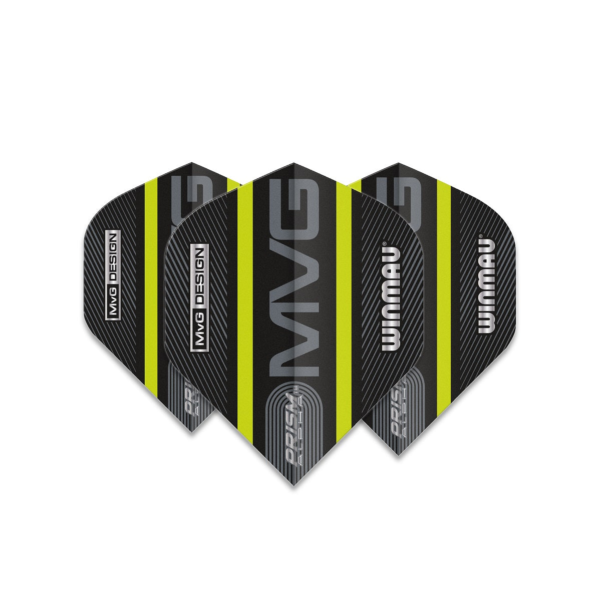 Winmau Prism Alpha Michael van Gerwen MvG Extra Thick Black Green Dart Flights - view 3