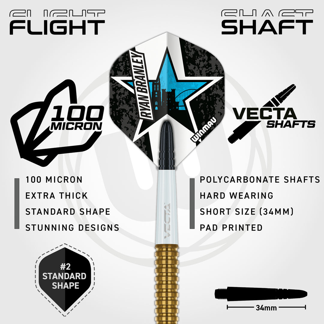 Winmau Ryan Branley 90% Tungsten Steel Tip Darts - The Darts Shop