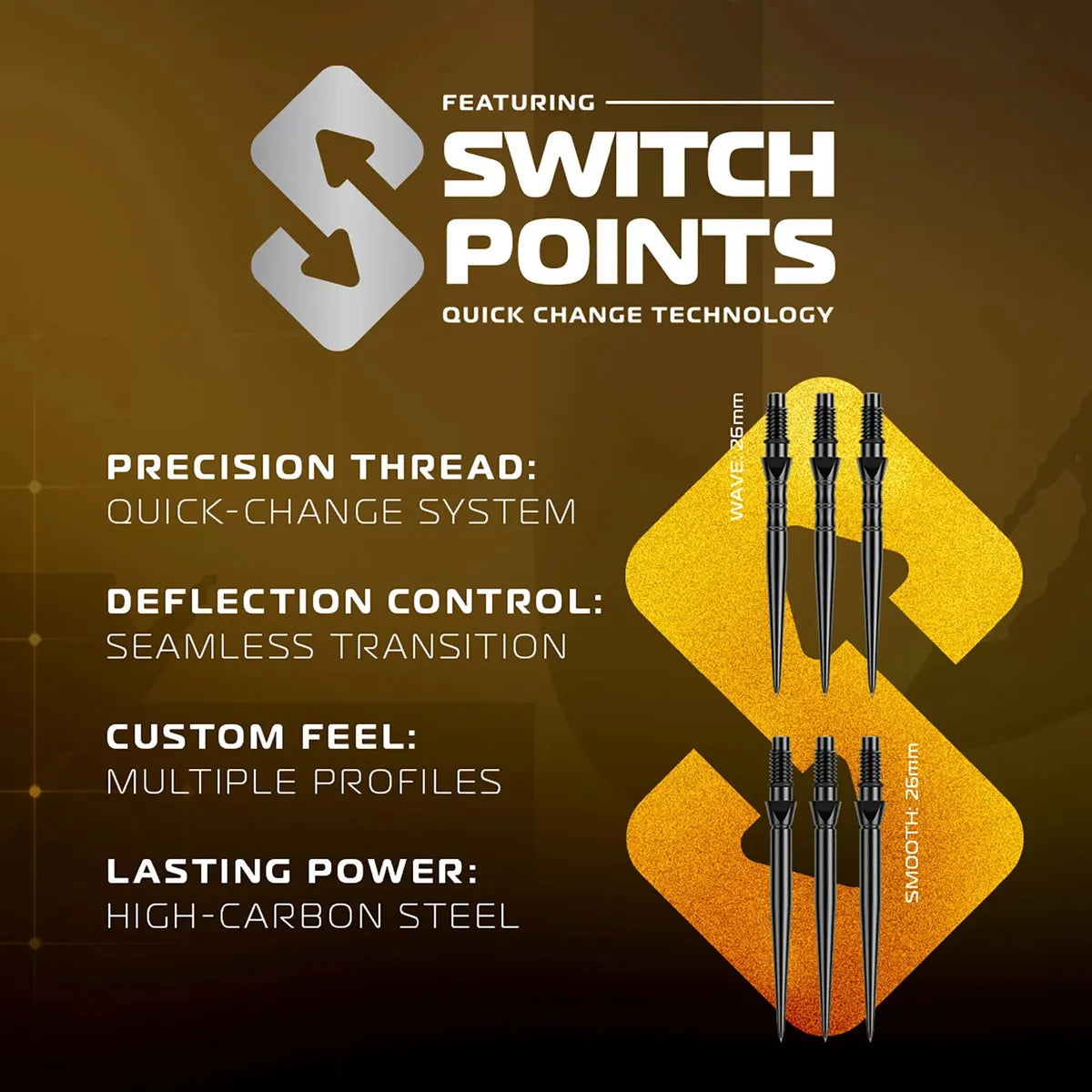 Winmau Exion Parallel SP 90% Tungsten Steel Tip Darts