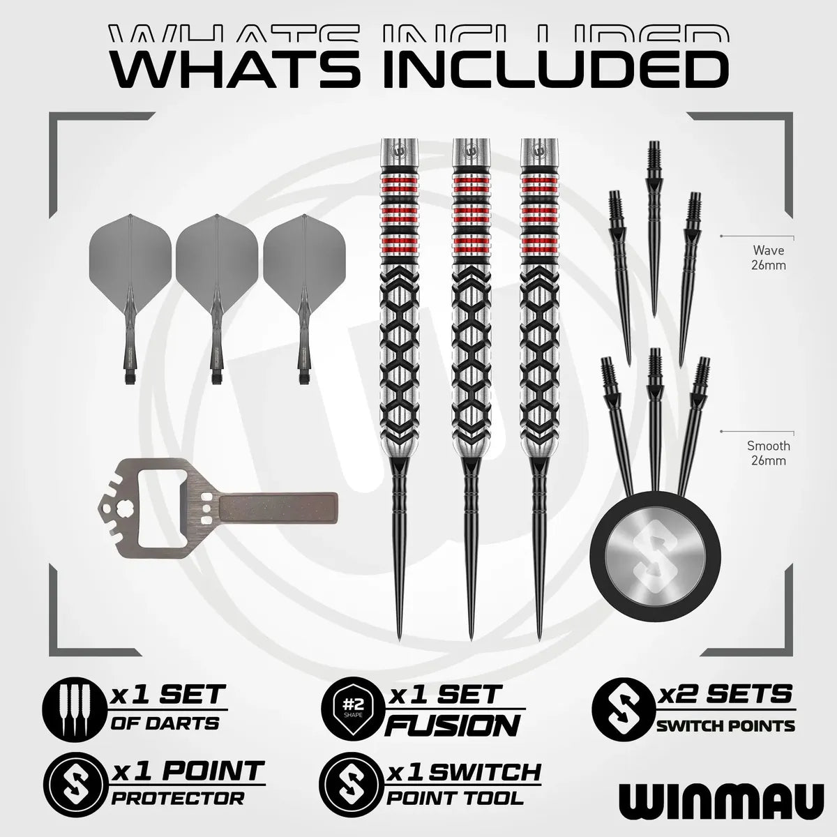 Winmau Fornax Parallel SP 90% Tungsten Steel Tip Darts