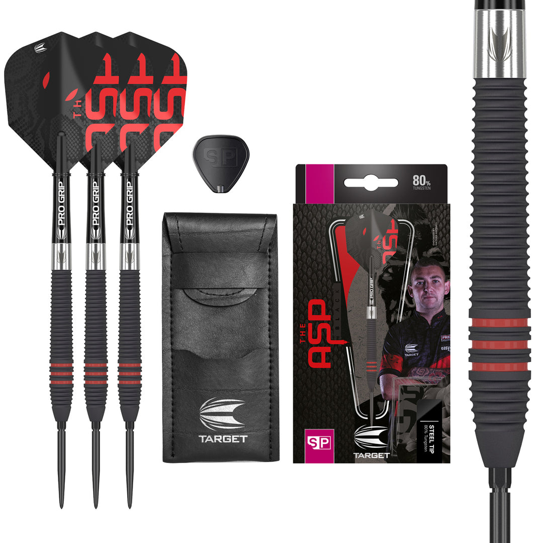 Nathan Aspinall 80% Black Swiss Point Steel Tip Darts by Target - The Darts Shop