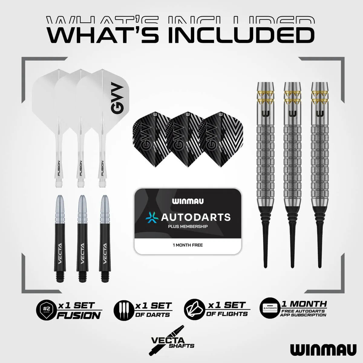 Winmau Gian van Veen W-Max 90% Tungsten Soft Tip Darts