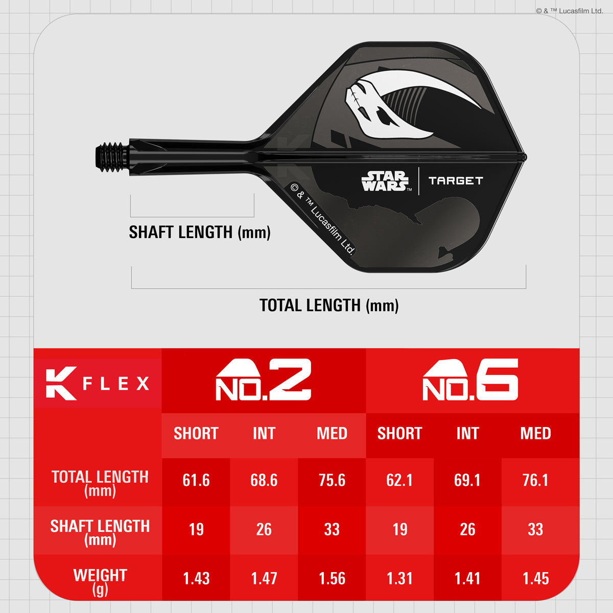 STAR WARS™ | TARGET Mandalorian K-Flex No2 Integrated Flights and Shafts Multipack - view 4