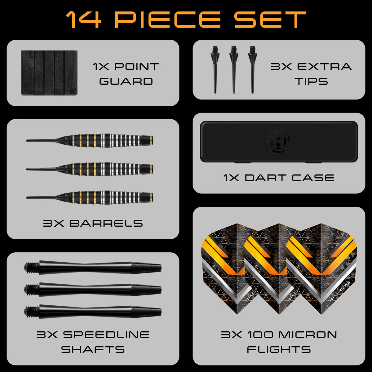 Harrows Vulcan Brass Rubber-Coated Soft Tip Darts - view 4