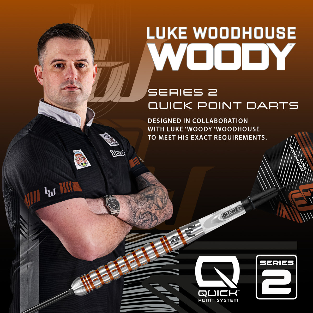 Harrows Luke Woodhouse Series 2 90% Tungsten QP Steel Tip Darts - view 5