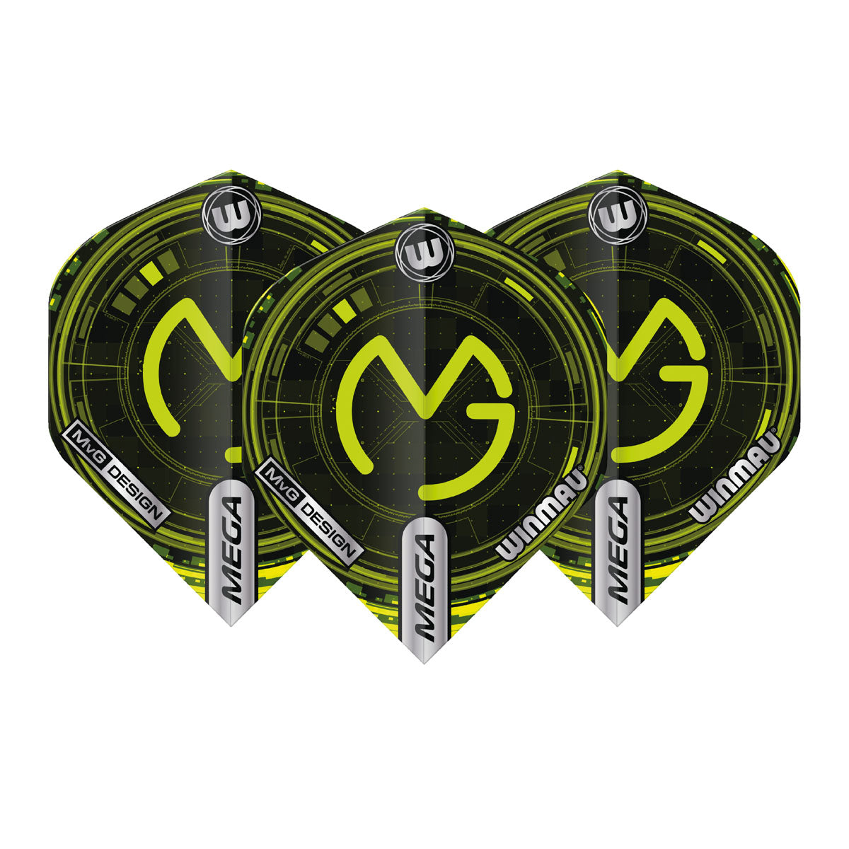 Mega Standard MvG 75 micron Dart Flights by Winmau - view 2