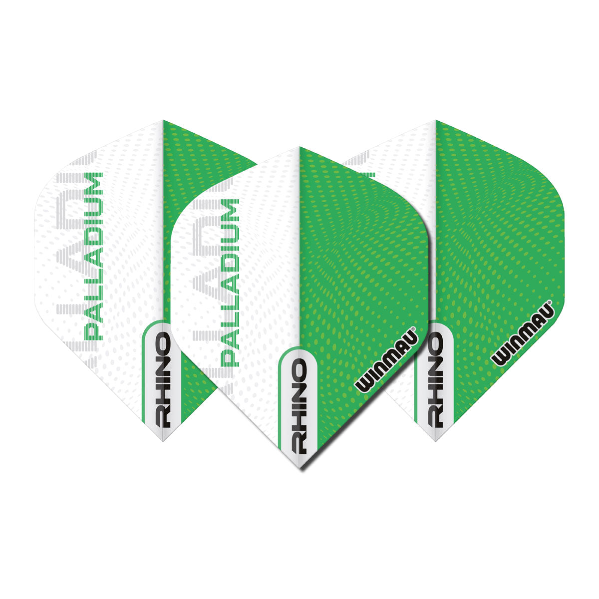 Rhino Extra Thick Palladium Green and White Standard Dart Flights by Winmau - view 2