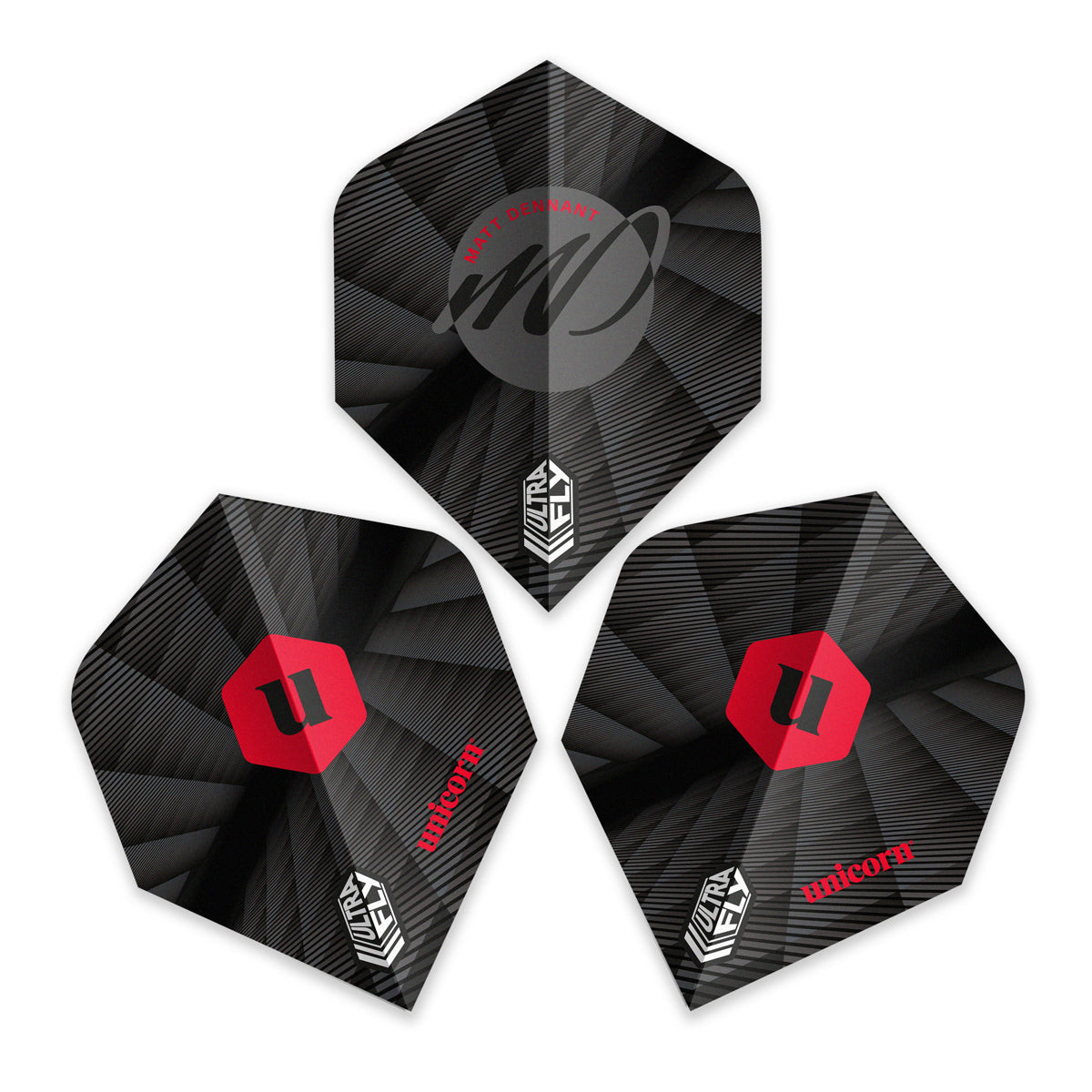 Matt Dennant Ultrafly BW Dart Flights by Unicorn - view 2