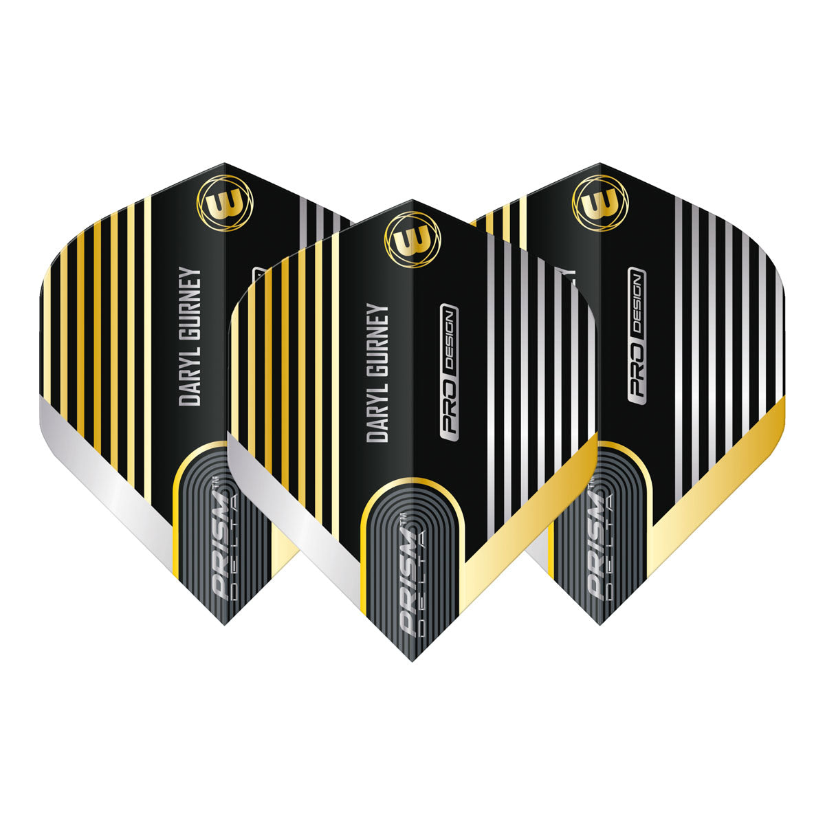 Prism Delta Daryl Gurney Black and Gold Standard Dart Flights by Winmau - view 2