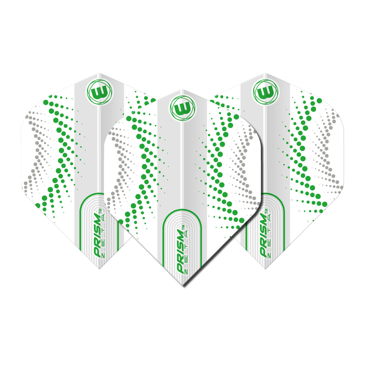 Prism Zeta Circles White and Green Standard Dart Flights by Winmau - view 2