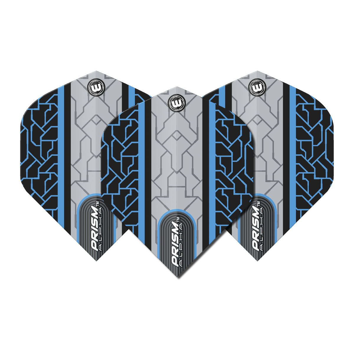 Prism Alpha Circuit Black and Blue Standard Dart Flights by Winmau - view 2