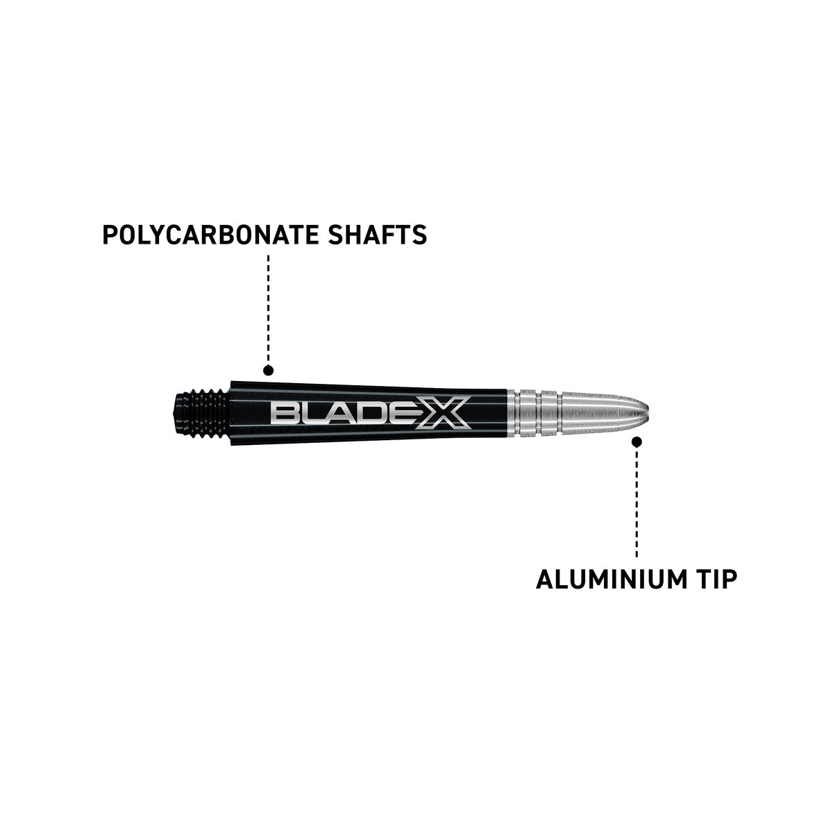 Winmau Vecta Blade X Black & Silver Dart Stems / Shafts - view 12