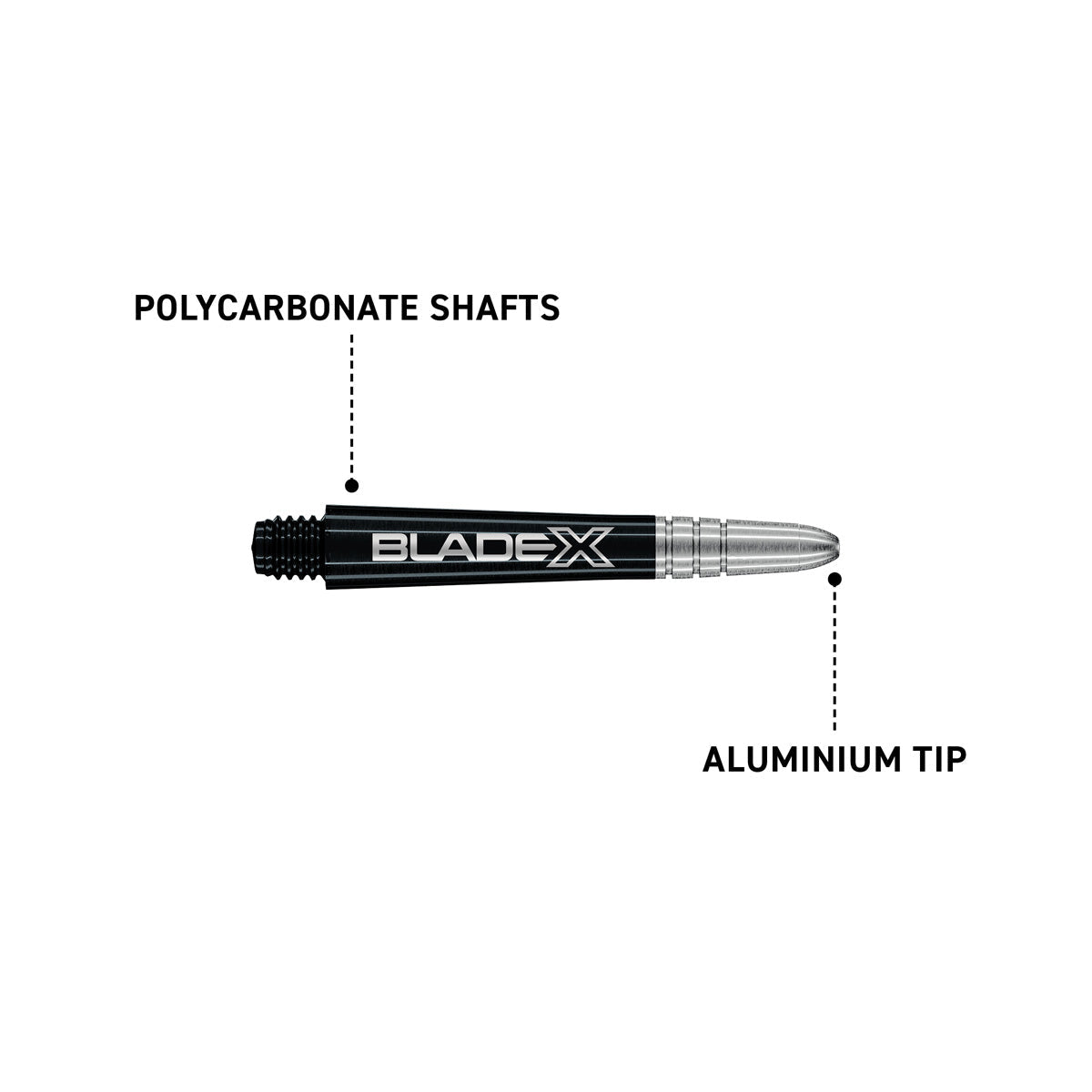 Winmau Vecta Blade X Black & Silver Dart Stems / Shafts - view 8