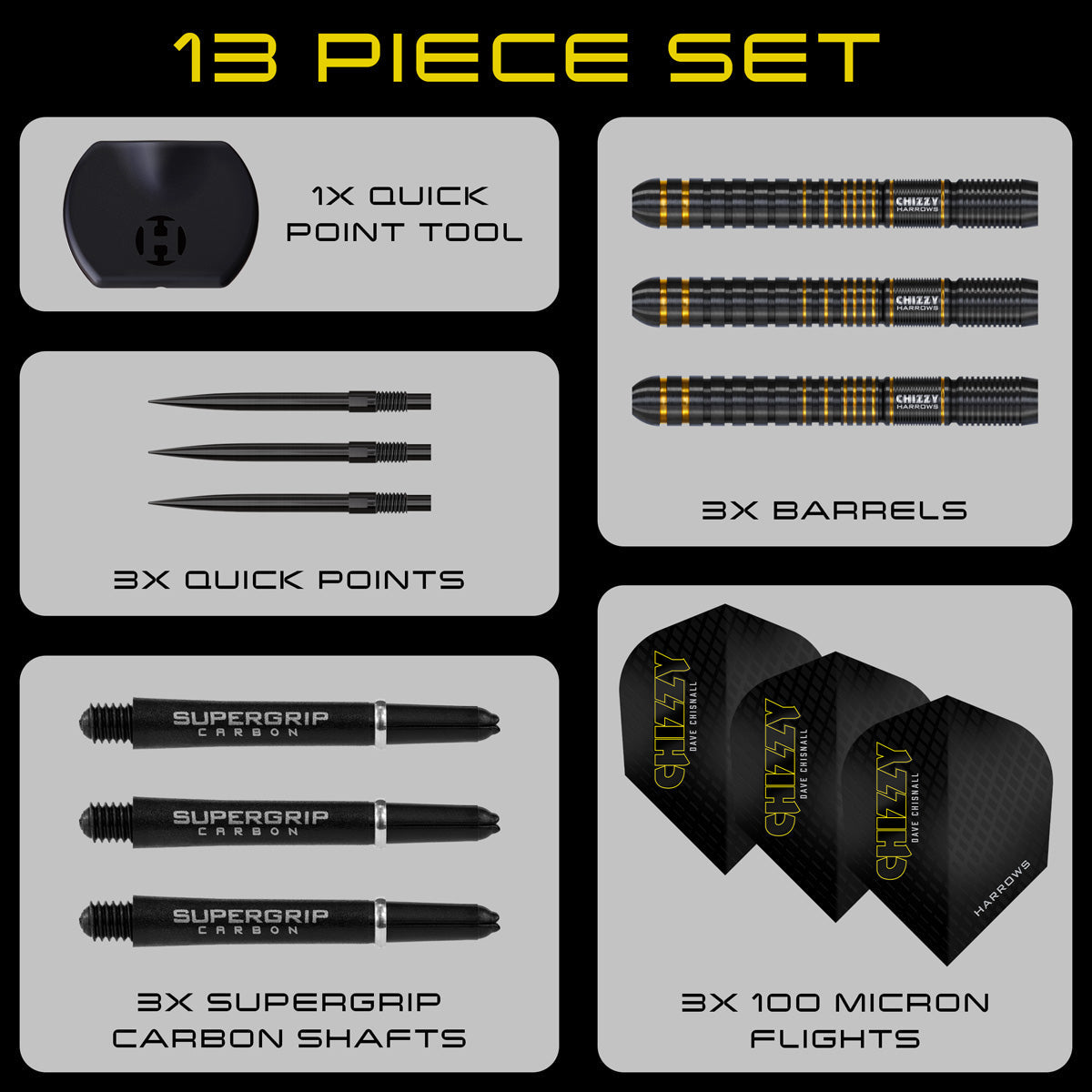 Harrows Dave Chisnall Chizzy Series 3 90% Tungsten QP Steel Tip Darts - view 7