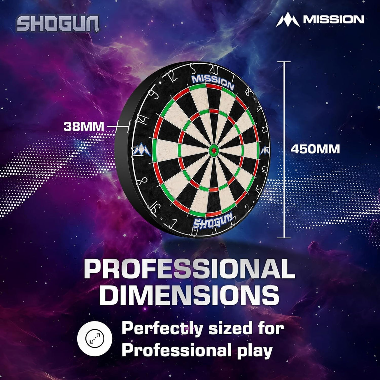 Mission Shogun Dartboard Set - Round Wire Dartboard with 2 sets of darts - view 3