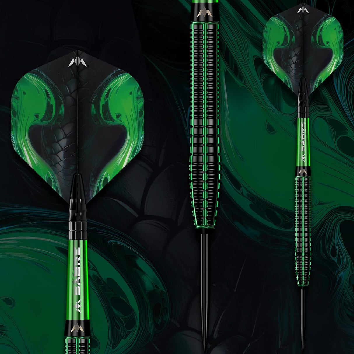 Mission Venom Darts - Steel Tip - 90% Tungsten - Black & Green Electro - view 2