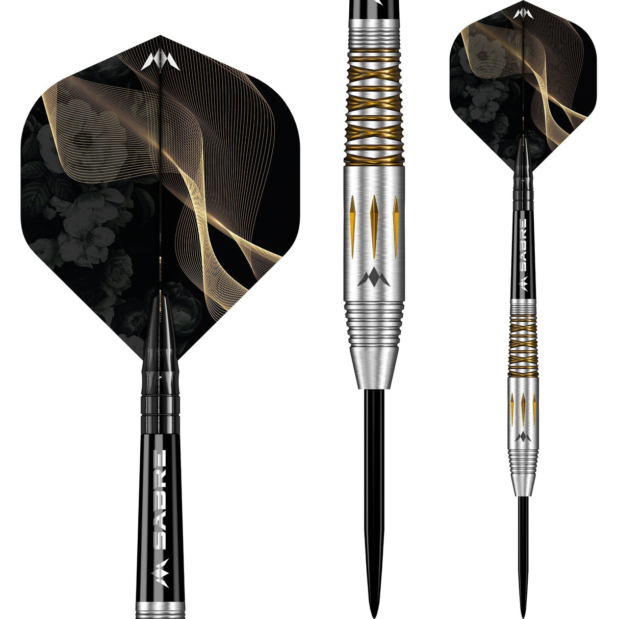 *Mission Almudena Fajardo Ayuso Darts - Steel Tip - 95% Tungsten - Gold PVD Milled Silver - view 2