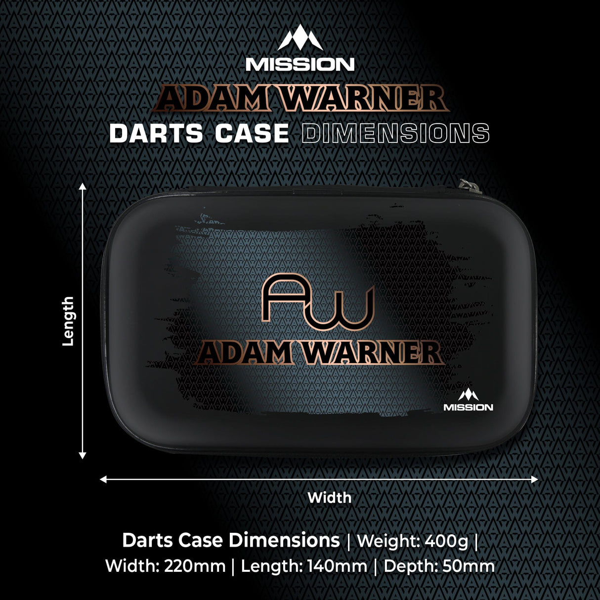 Mission Darts Players- EVA Dart Case - Adam Warner - view 5