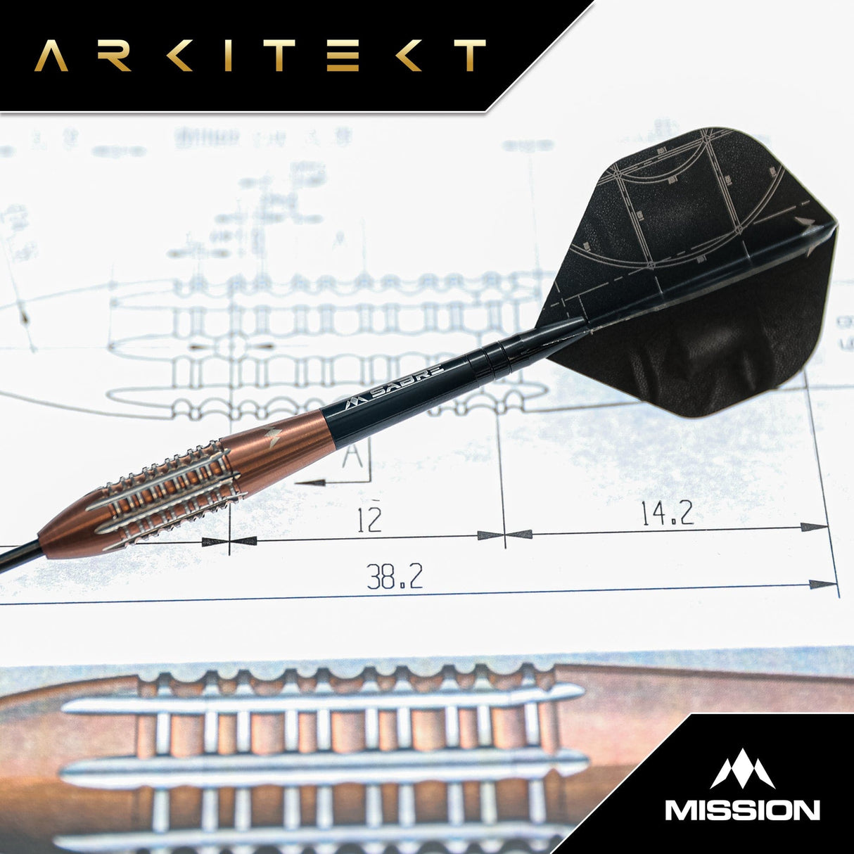Mission Arkitekt Darts - Steel Tip - 90% Tungsten - Bronze Silica PVD - view 2