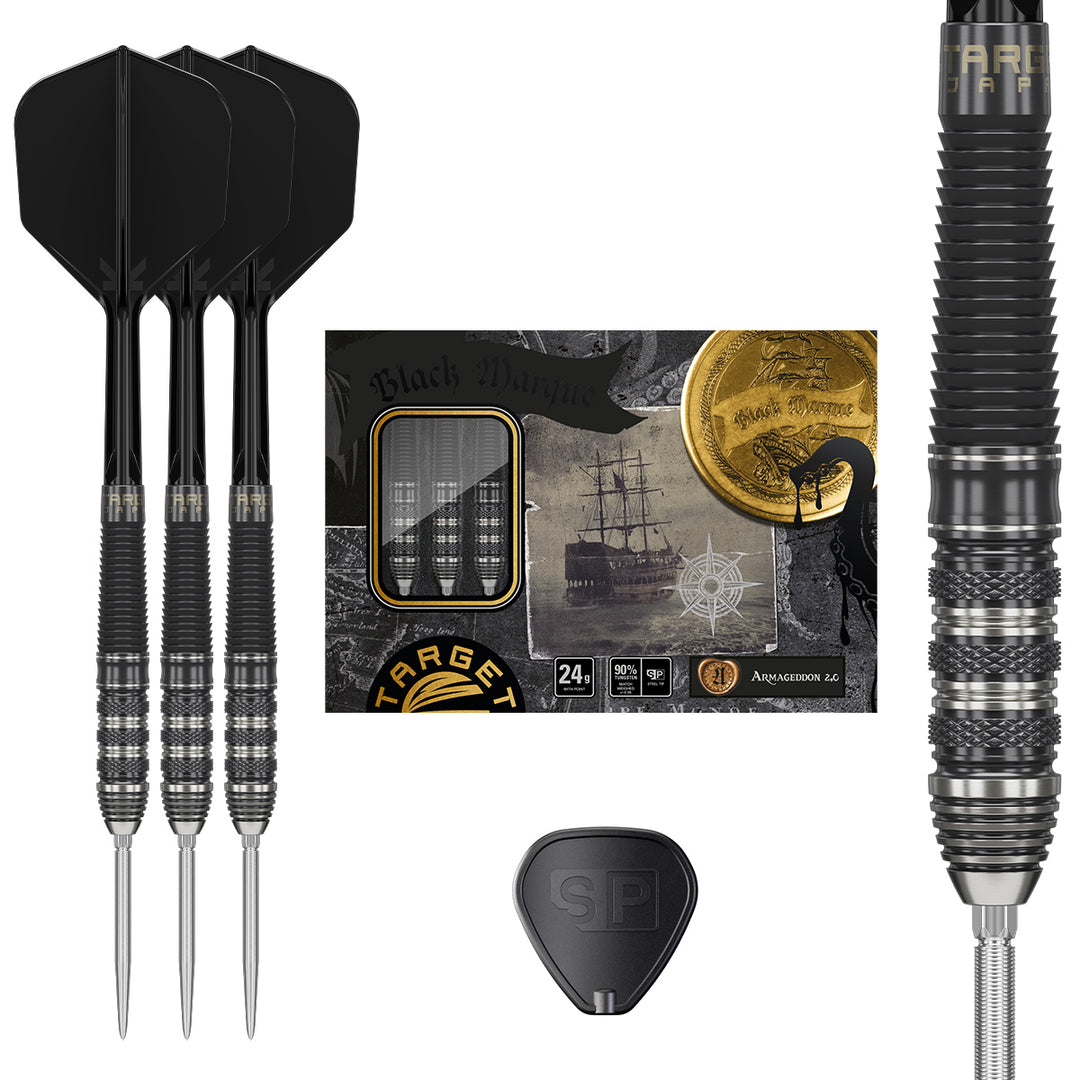 Black Marque Armageddon G2 90% Tungsten SP Steel Tip Darts by Target Japan - The Darts Shop