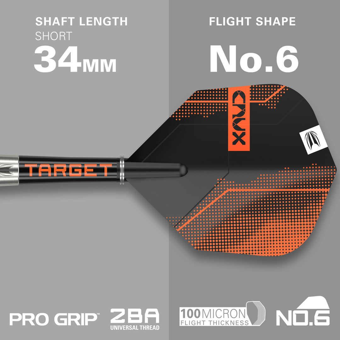 Crux 01 90% Tungsten Swiss Point Steel Tip Darts by Target - The Darts Shop