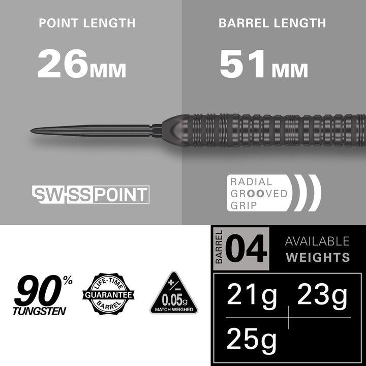Bolide Void 04 90% Tungsten SP Steel Tip Darts by Target - The Darts Shop