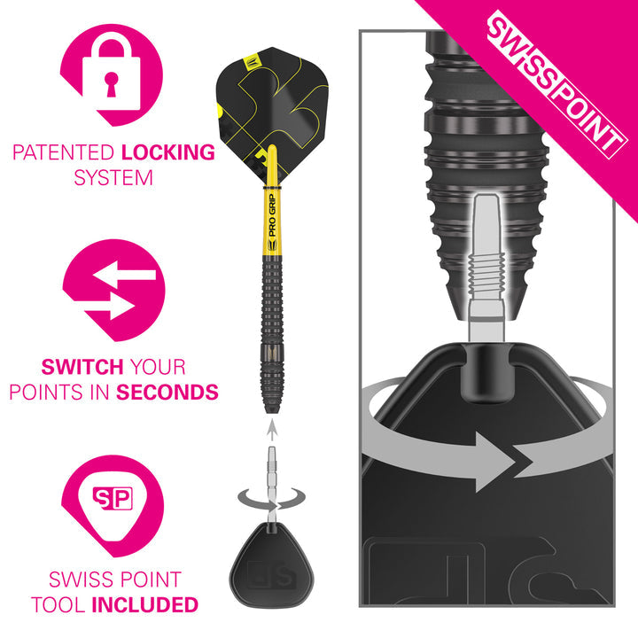 Bolide Void 03 90% Tungsten SP Steel Tip Darts by Target - The Darts Shop