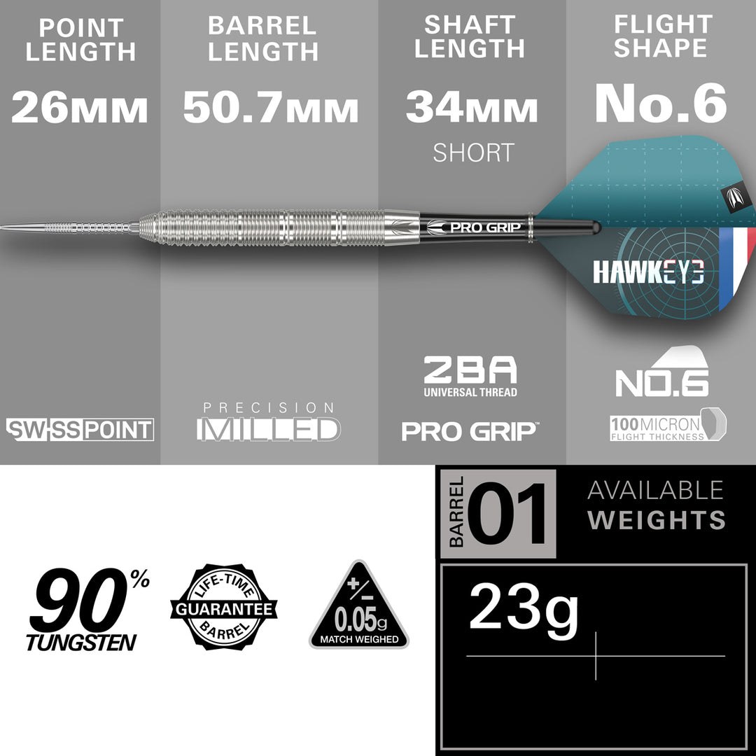 Kevin Doets 90% Tungsten SP Steel Tip Darts by Target - 23 Gram - The Darts Shop