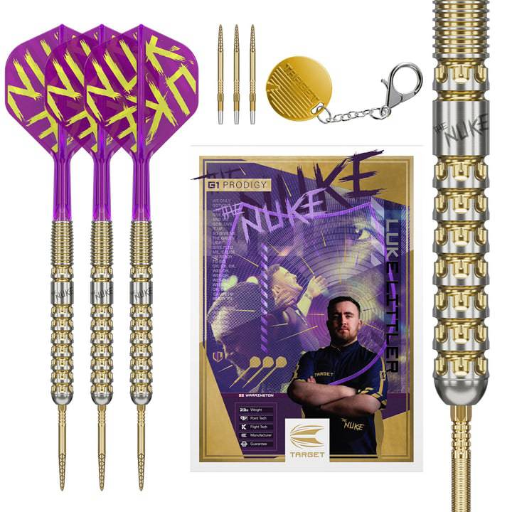 Luke Littler G1 Prodigy 90% Tungsten SP Steel Tip Darts by Target - The Darts Shop