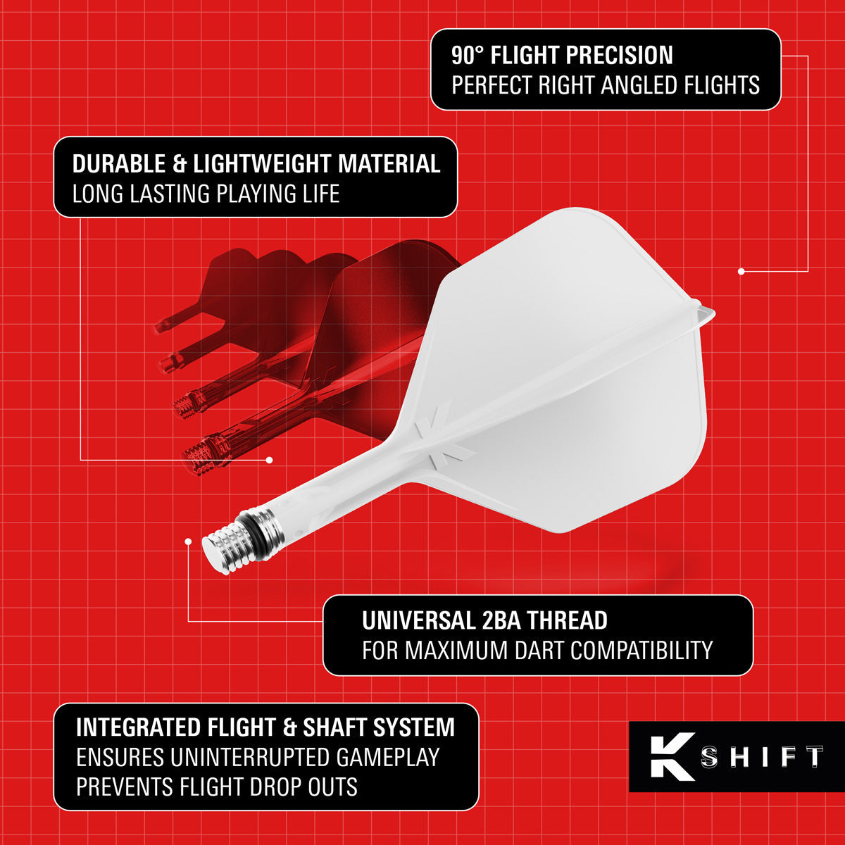 Target K-Shift White No6 Integrated Flights & Shafts - view 5