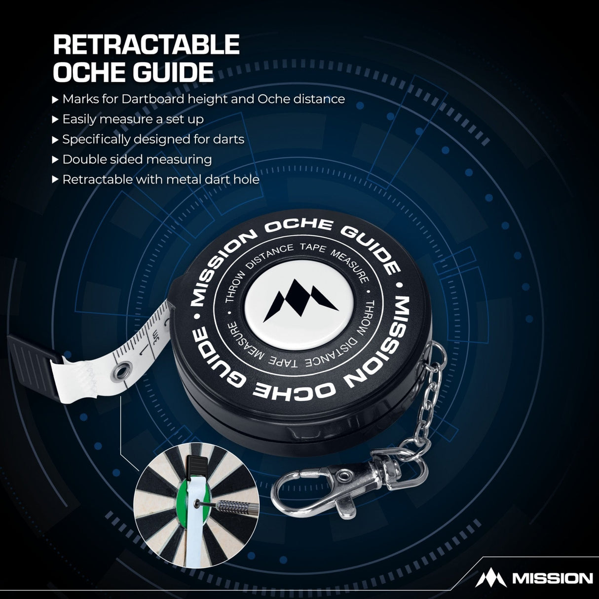 Mission Retractable Dartboard Measure - Board And Oche Guide - Easy Set Up - view 2
