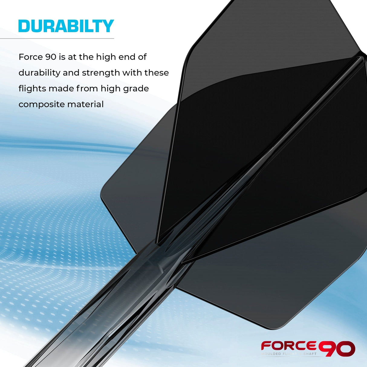 Mission Force 90 - New Moulded Flight & Shaft System - Transparent Black - Standard No6 - The Darts Shop