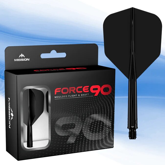 Mission Force 90 - New Moulded Flight & Shaft System - Black - Standard No6 - The Darts Shop