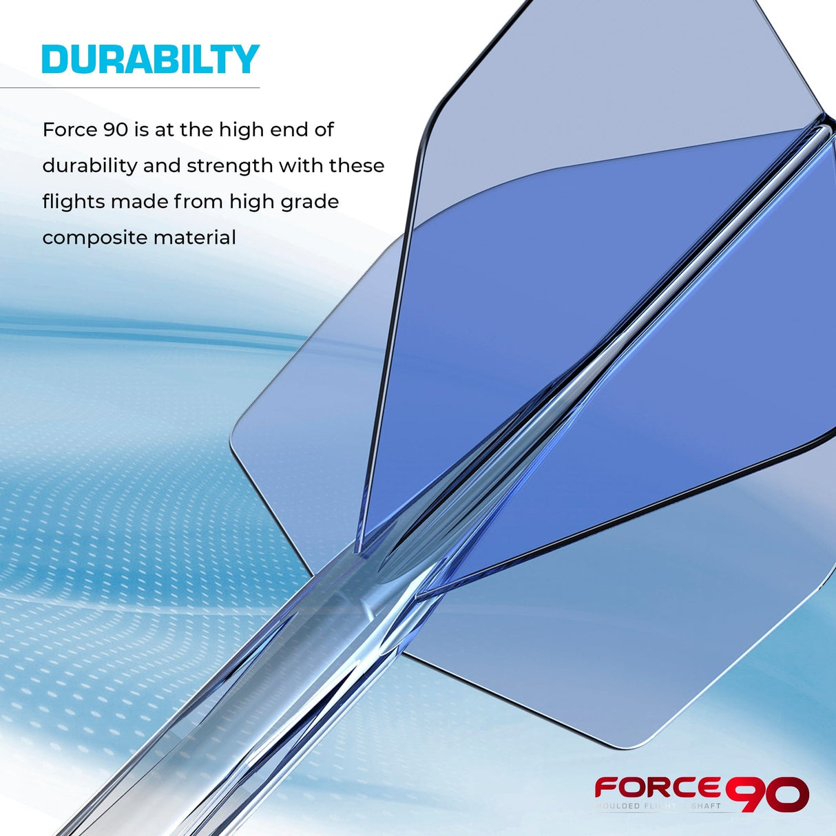Mission Force 90 - New Moulded Flight & Shaft System - Standard No6 - Gradient - Transparent Blue - The Darts Shop