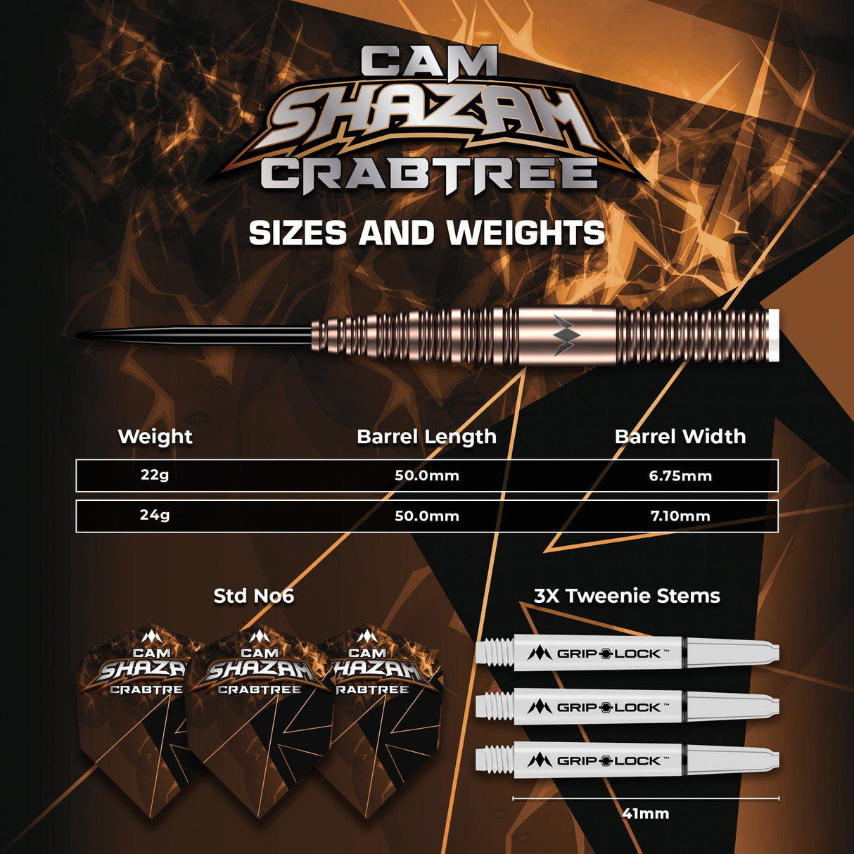 Mission Cam Crabtree Darts - Steel Tip 95% Tungsten - V2 - view 4