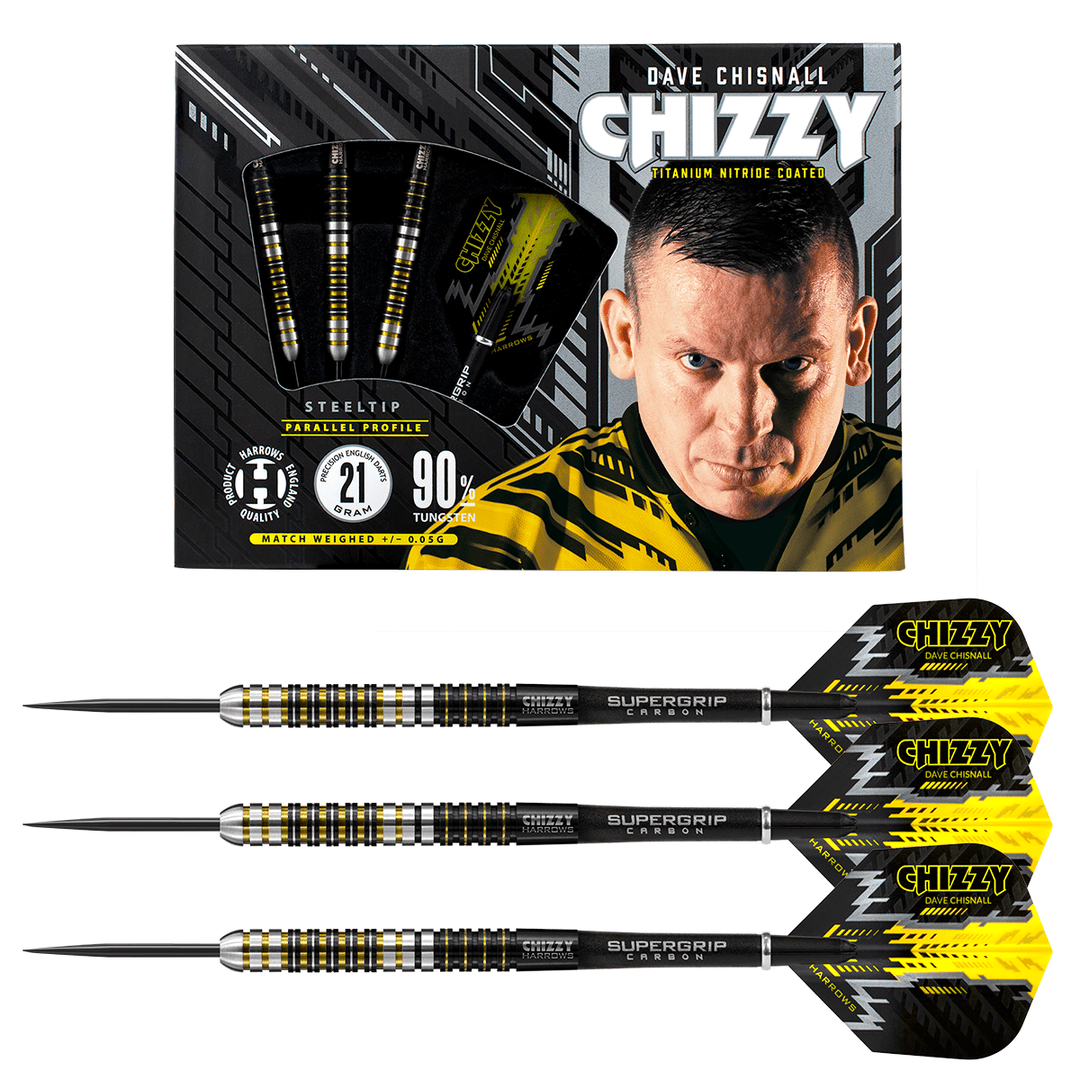 Dave Chisnall Chizzy 90% Tungsten Steel Tip Darts by Harrows - The Darts Shop
