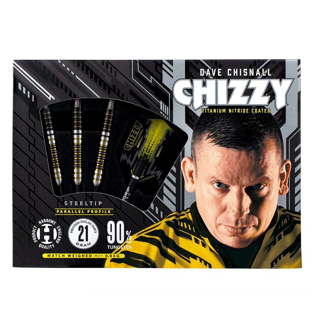 Dave Chisnall Chizzy 90% Tungsten Steel Tip Darts by Harrows - The Darts Shop