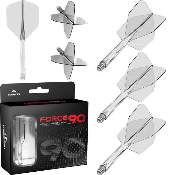Mission Force 90 - New Moulded Flight & Shaft System - Clear - Standard No6 - The Darts Shop