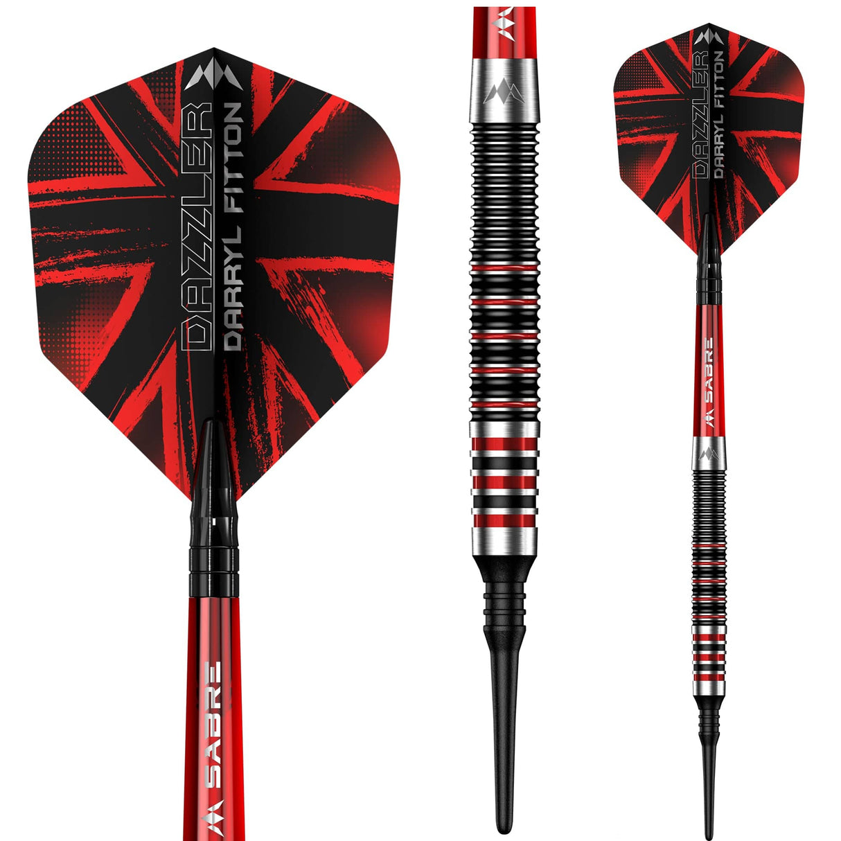 Mission Darryl Fitton Darts - Soft Tip - Electro Black & Red - The Dazzler - 18g - view 2