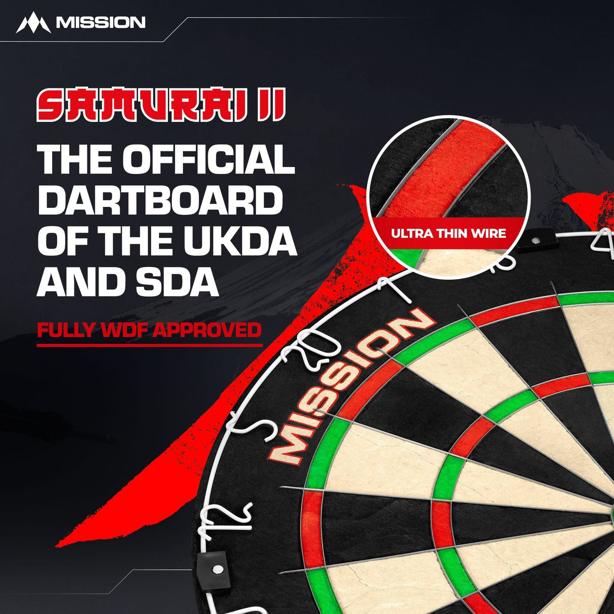 *Mission Samurai II Dartboard - Ultra Thin Wire - Professional Board - view 9