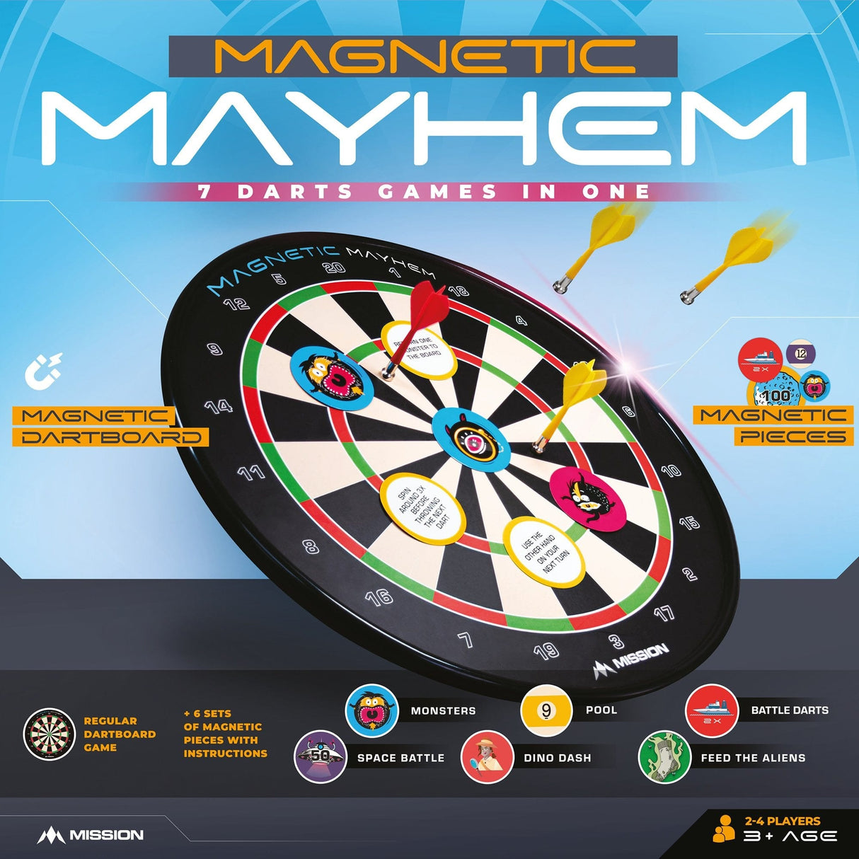 *Mission Magnetic Mayhem - Fun Darts Game - 7 Games in One - with 12 Magnetic Darts - view 5
