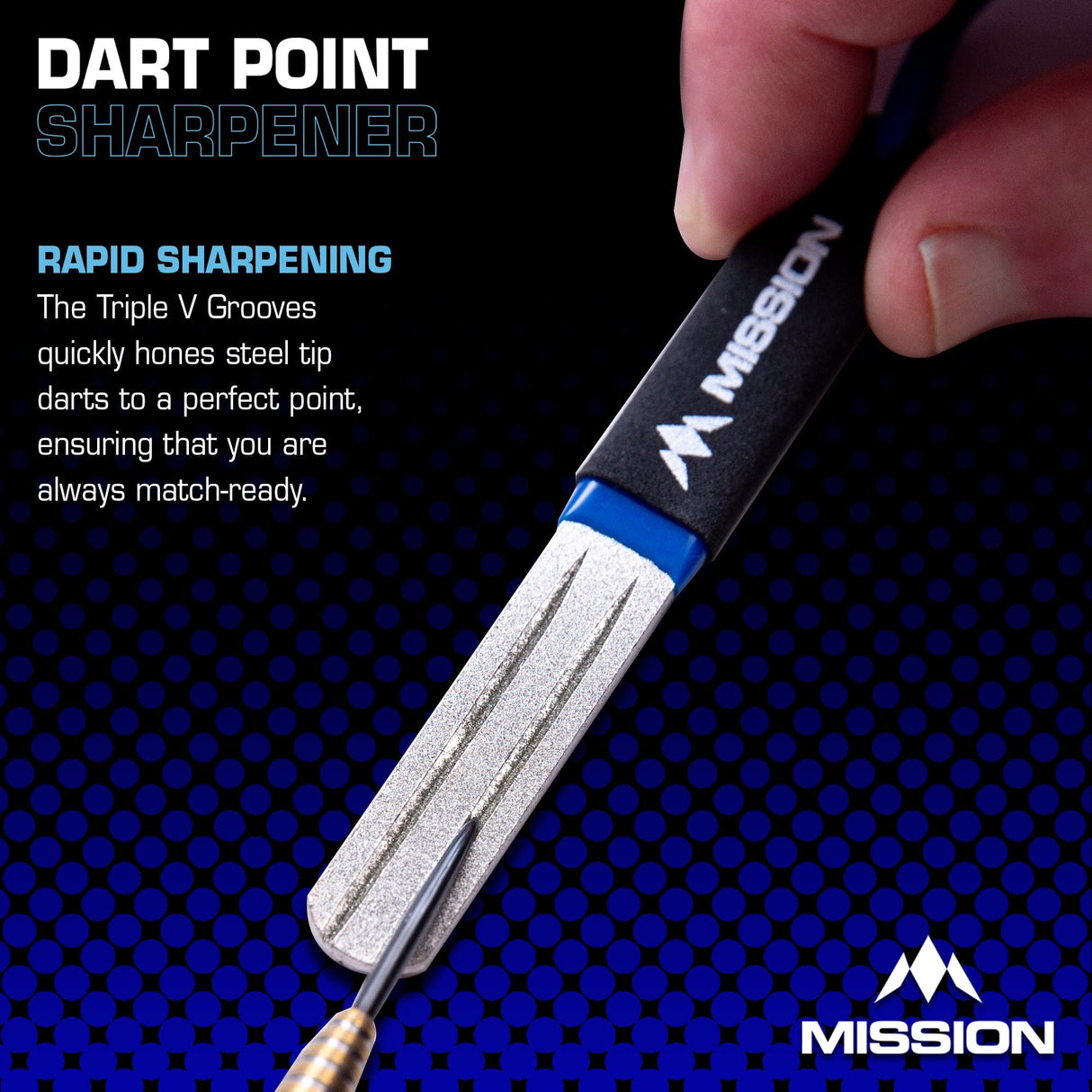 Mission Diamond Point Sharpener - Large - Blue - view 2
