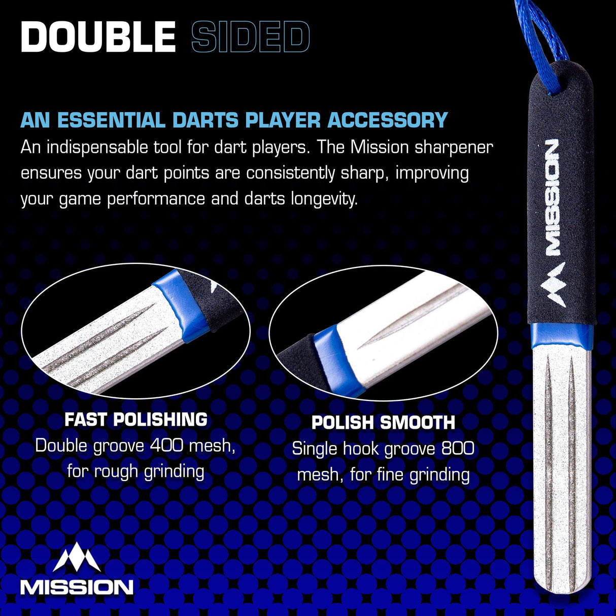 Mission Diamond Point Sharpener - Large - Blue - view 5