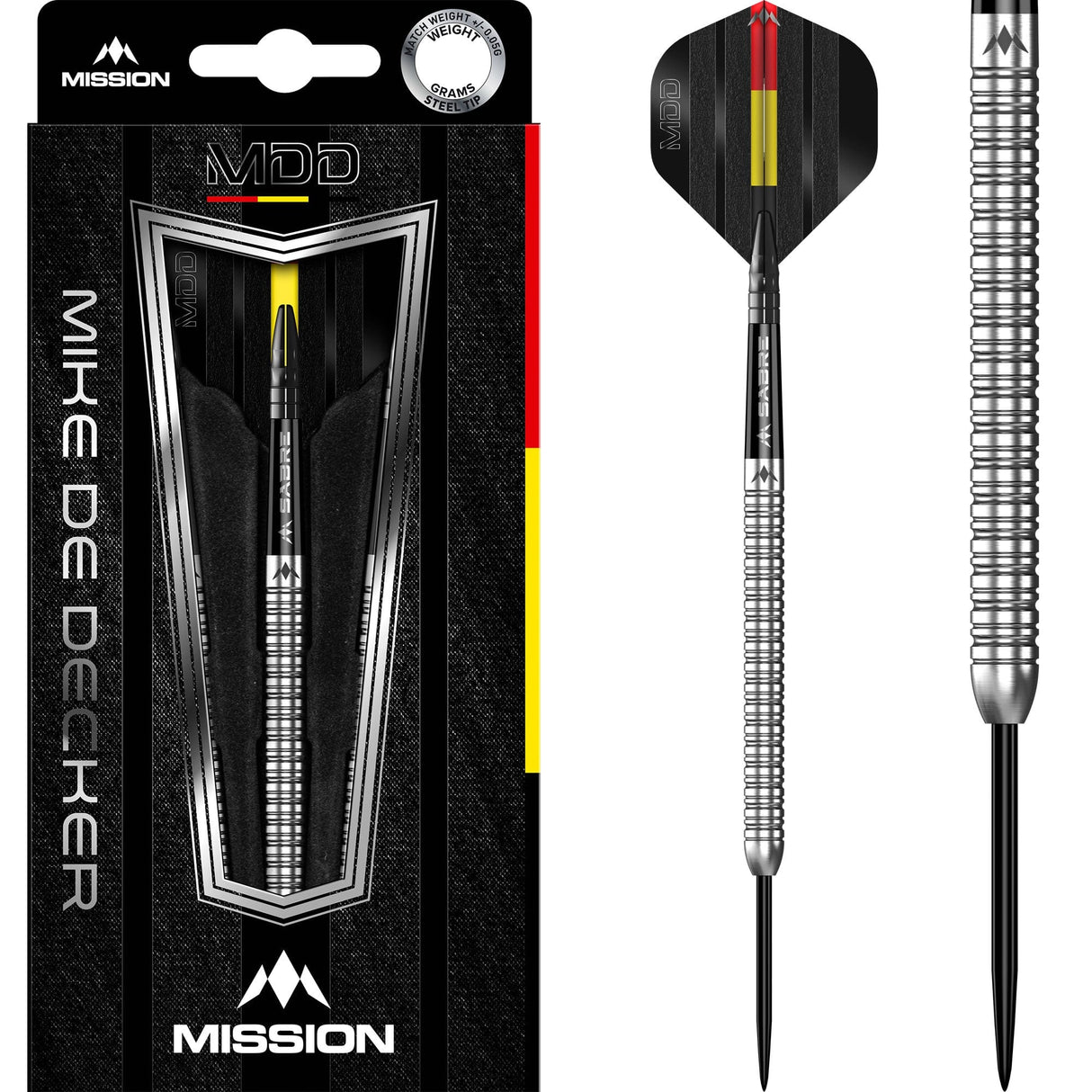 Mission Mike De Decker Darts - Steel Tip - 95% Tungsten - Silver - The Darts Shop