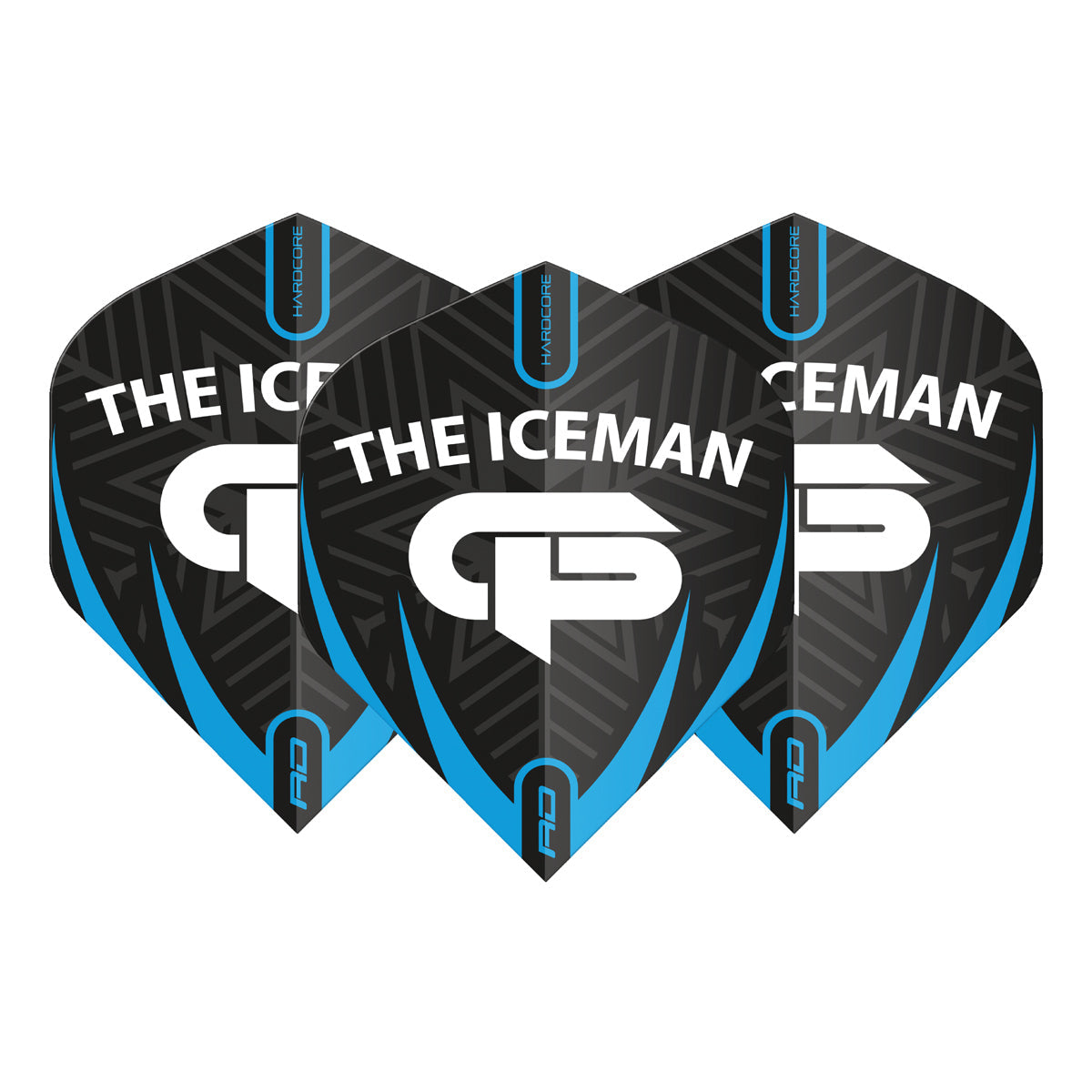 Hardcore Gerwyn Price Black, White & Grey Logo Standard Dart Flights by Red Dragon - view 2