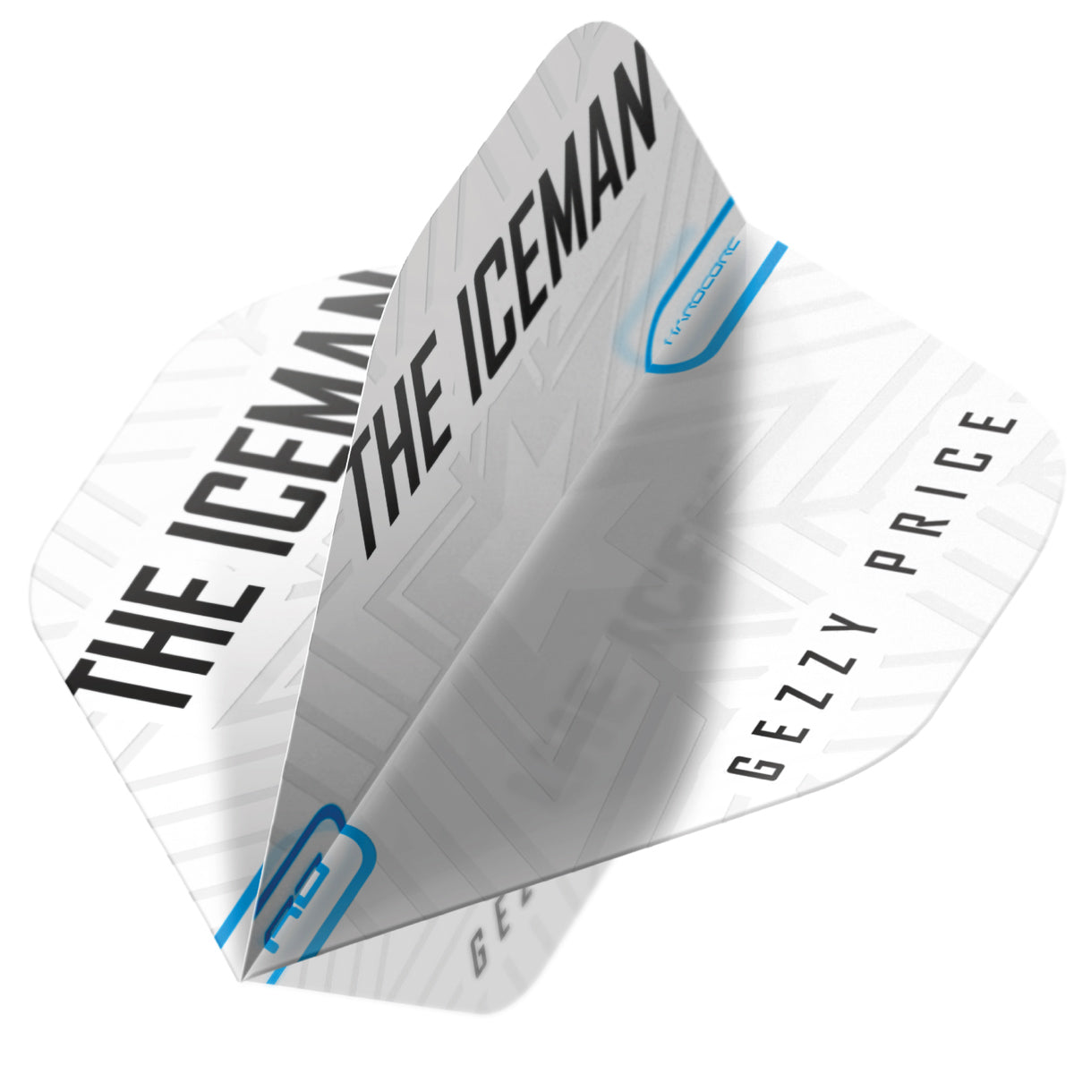 Hardcore Gerwyn Price White & Grey Snowflake Logo Standard Dart Flights by Red Dragon - view 3