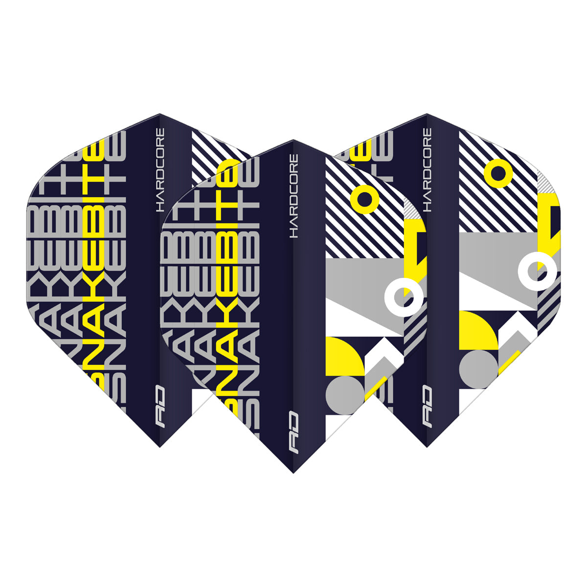 Hardcore Snakebite Stack Black & Yellow Standard Dart Flights by Red Dragon - view 2