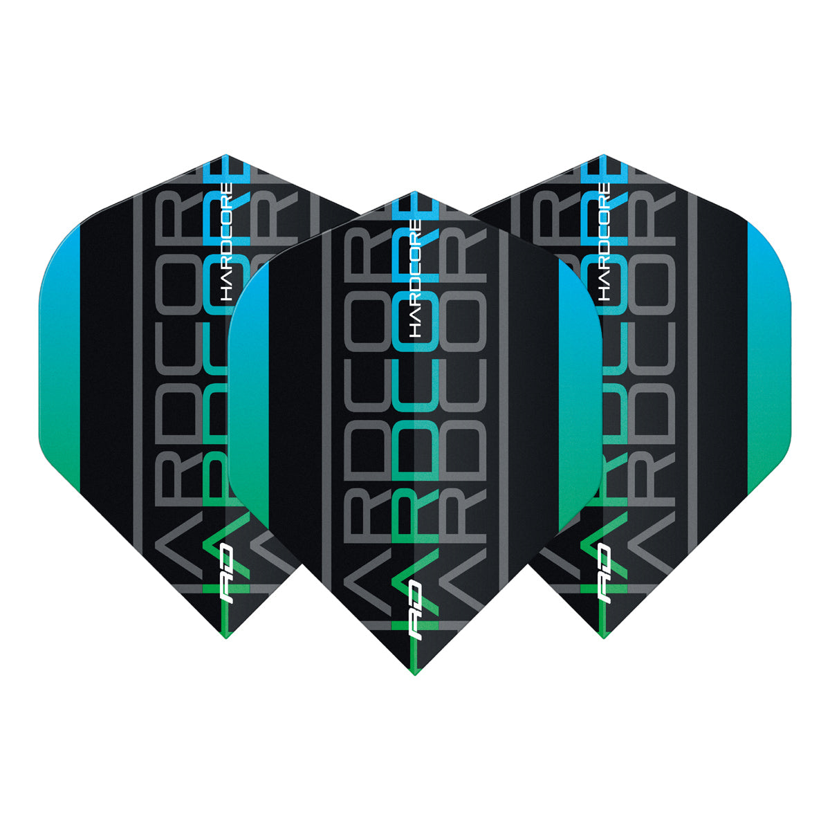 Hardcore XT Green Triple Standard Dart Flights by Red Dragon - view 2