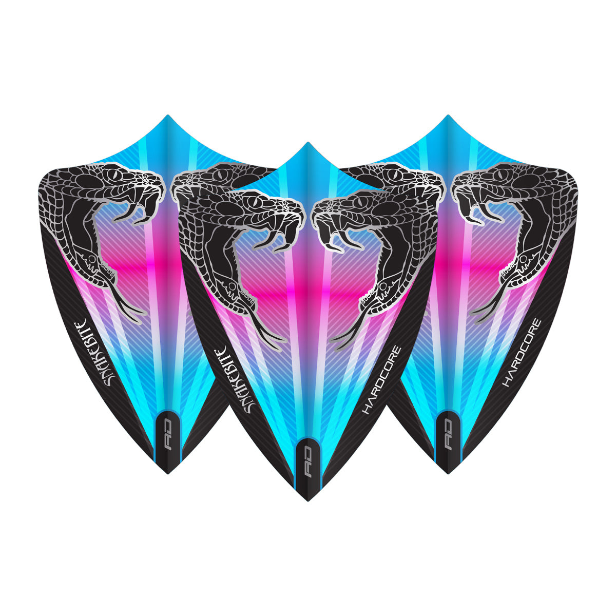 Hardcore Snakebite Pink & Blue Freestyle Dart Flights by Red Dragon - view 2